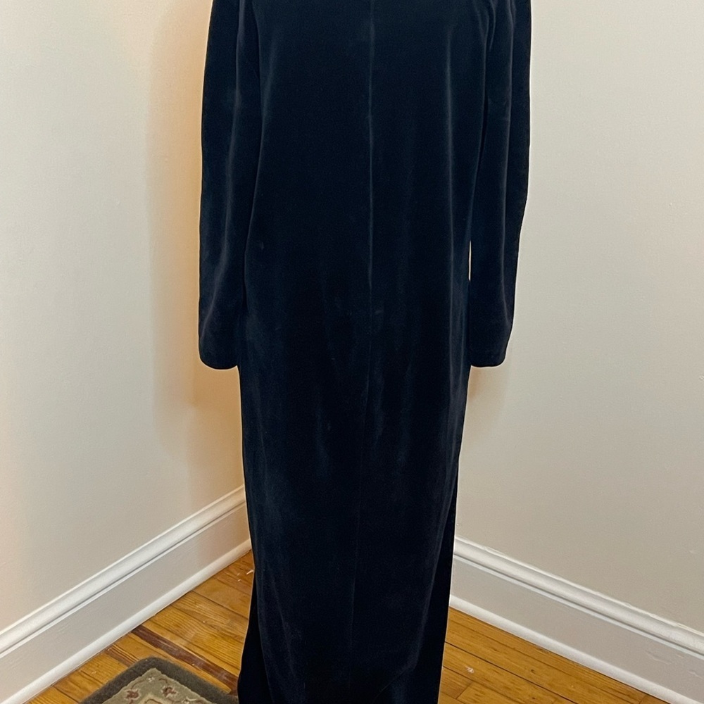 Vintage Ruth Norman NY Black Velvet Hostess Dress Gold Lace S - Picture 4 of 5